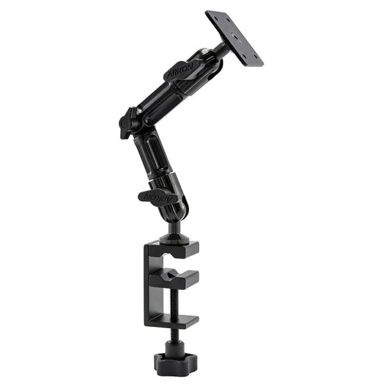 Heavy-Duty Multi-Angle 4-Hole AMPS Clamp Mount with 8" Arm