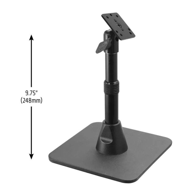 Heavy-Duty Pedestal Stand with Weighted Base and Telescoping Arm - 4-Hole AMPS Compatible