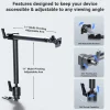 Heavy-Duty Seat Rail or Floor Car Mounting Pedestal with 22" Adjustable Arm - Dual-T Compatible