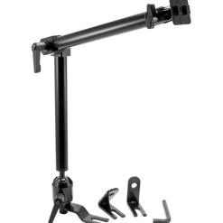 Heavy-Duty Seat Rail or Floor Car Mounting Pedestal with 22" Adjustable Arm - Dual-T Compatible