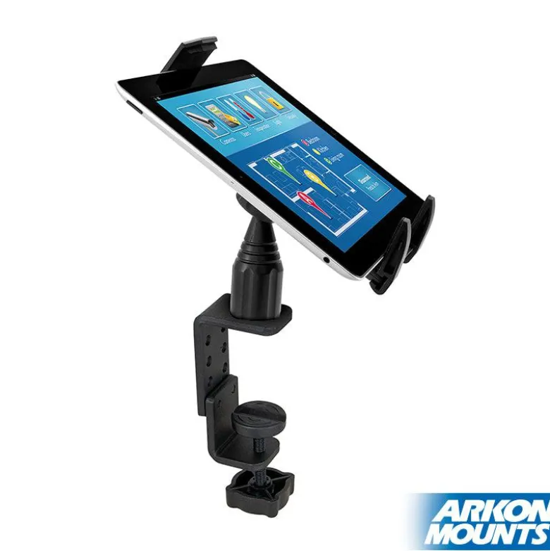 Heavy-Duty Table or Desk Tablet Clamp Mount with 4" Arm for iPad, Note, and more