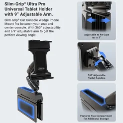 Heavy-Duty Truck Console Wedge Slim-Grip® Ultra Pro Tablet Holder