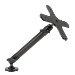 Heavy-Duty VESA 75/VESA 100 Compatible Drill-Base Mounting Pedestal with 10-inch Arm