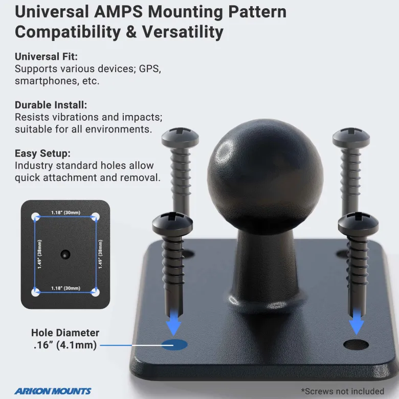 4-Hole AMPS mounting to 22mm Ball Adapter
