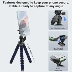 11-inch Tripod Mount with Magnetic Phone Holder for Streaming Live Video