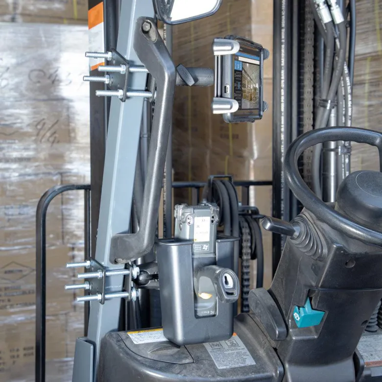 Large Barcode Holster Forklift Front Guard Mount with 5" Shaft