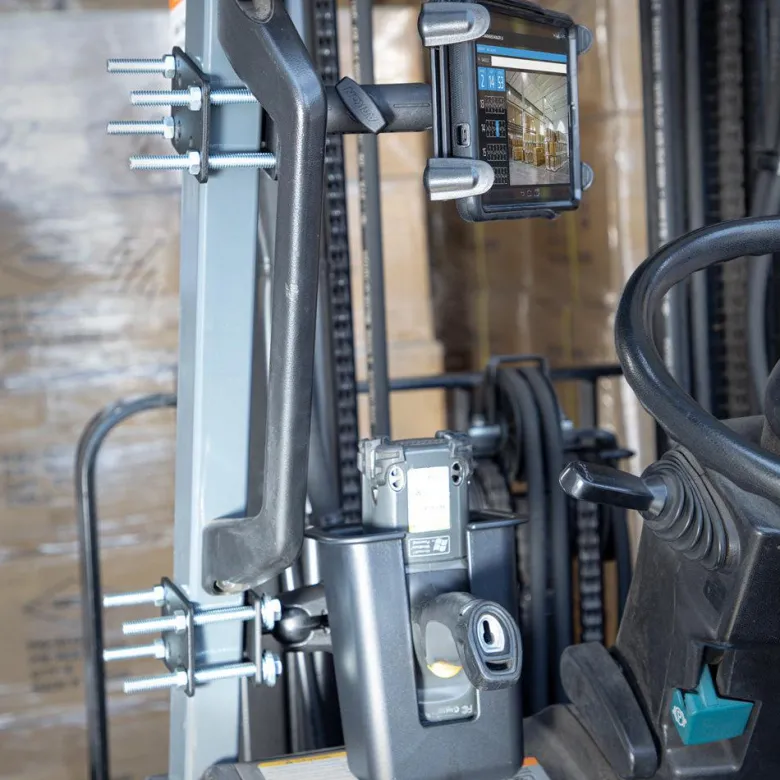 Large Barcode Holster Forklift Front Guard Mount with 5" Shaft