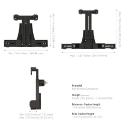 LockVise™ Locking Forklift Front Guard Tablet Mount with 5" Robust™ Shaft