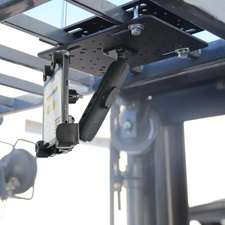 LockVise™ Locking Forklift Overhead Guard Tablet Mount and 6" Metal Shaft