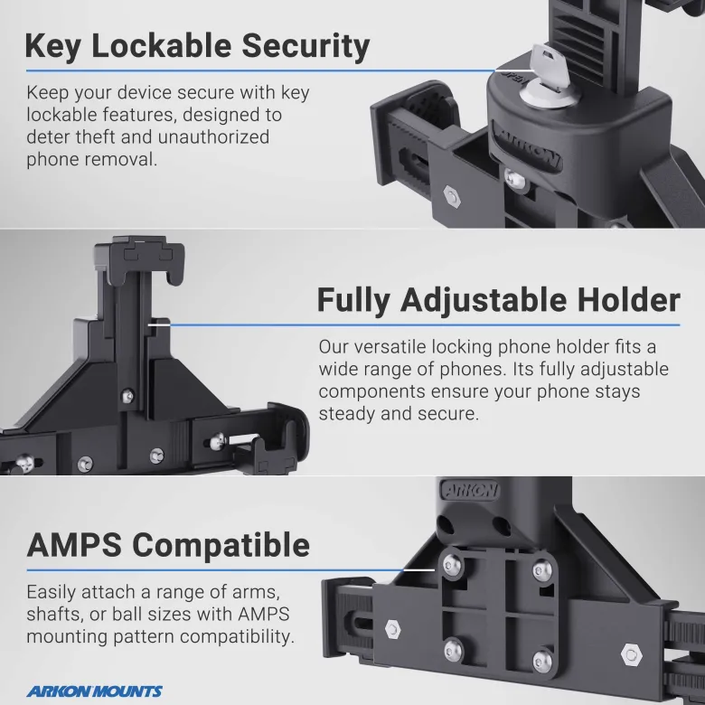 LockVise® Locking Phone Holder with OCTO™ Series Adhesive Mount