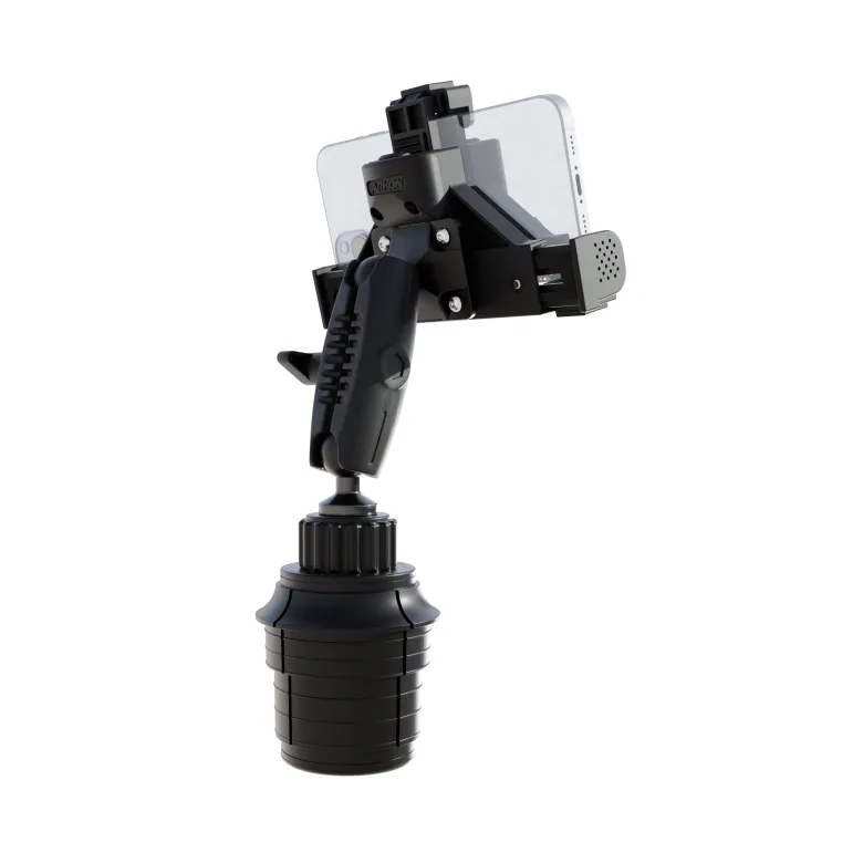 LockVise™ Locking Phone Holder with Robust™ Car or Truck Cup Holder Mount