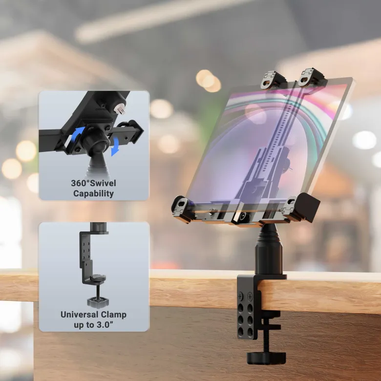 LockVise™ Locking POS Tablet Mount with Clamp Mount