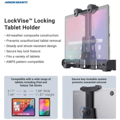 LockVise™ Locking Tablet Clamp Mount with 38mm Ball Compatibility