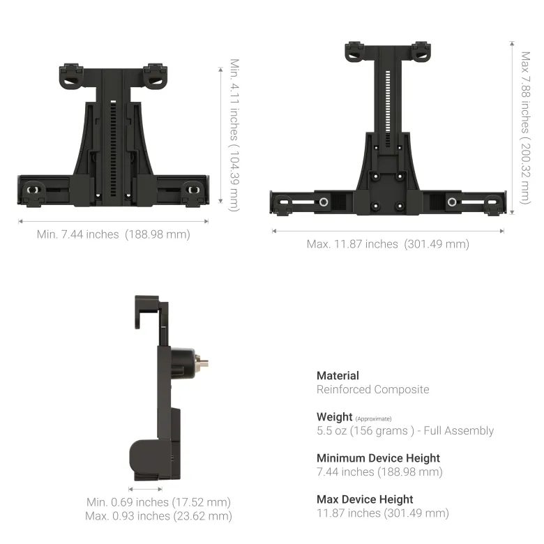 LockVise™ Locking Tablet Clamp Mount with 38mm Ball Compatibility