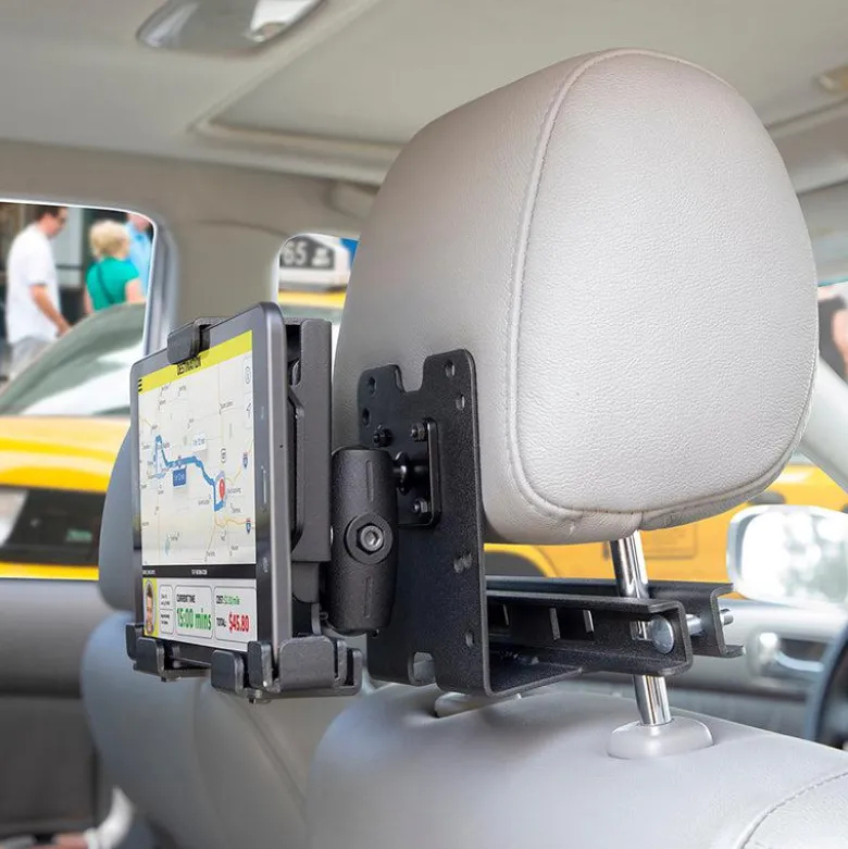 LockVise™ Metal Locking Car Headrest Tablet Mount with 2.75" Shaft