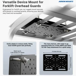 LockVise™ Metal Locking Forklift Overhead Guard Tablet Mount with 6" Shaft