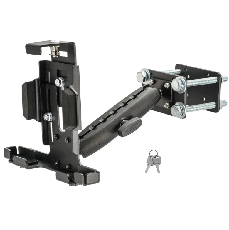 LockVise™ Metal Locking Forklift Front Guard Tablet Mount with 7.25" Shaft