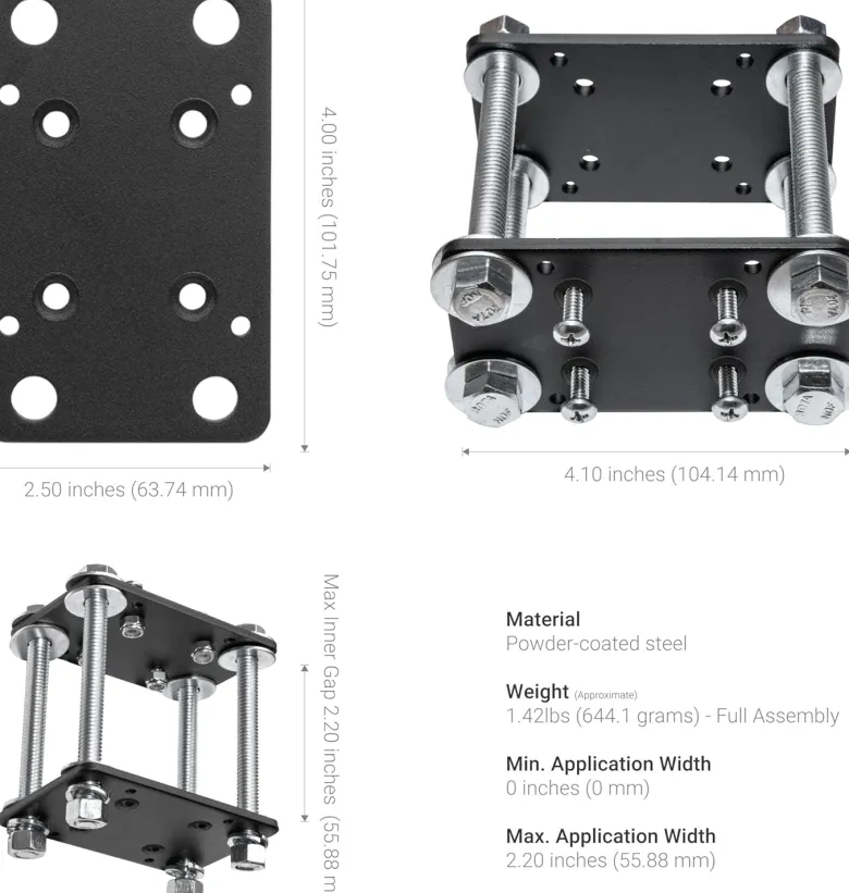 LockVise™ Metal Locking Forklift Front Guard Tablet Mount with 3.75" Shaft