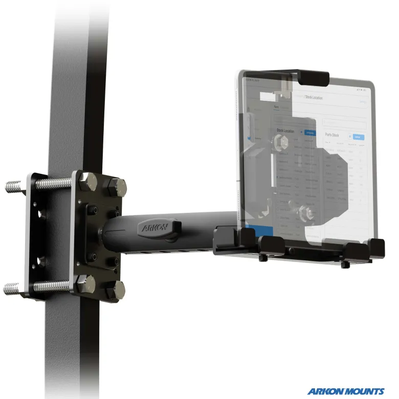 LockVise™ Metal Locking Forklift Front Guard Tablet Mount with 3.75" Shaft