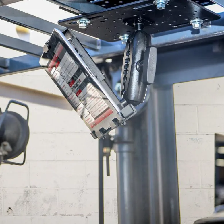 LockVise™ Metal Locking Forklift Overhead Guard Tablet Mount with 5" Metal Robust™ Shaft