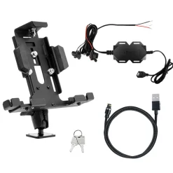 LockVise™ Metal Locking Tablet Mount with Drill Base Mount and Magnetic Lightning Charge Cable for Commercial and Enterprise