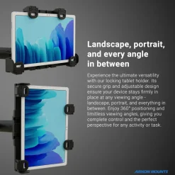 LockVise™ POS Locking Tablet Holder with 12” Gooseneck Clamp Mount