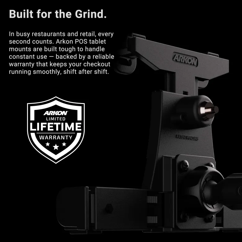 LockVise™ POS Locking Tablet Holder with 12” Gooseneck Clamp Mount