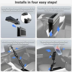 Magnetic Holder with Seat Wedge Mount and Dual Shaft Arm - MagSafe Compatible