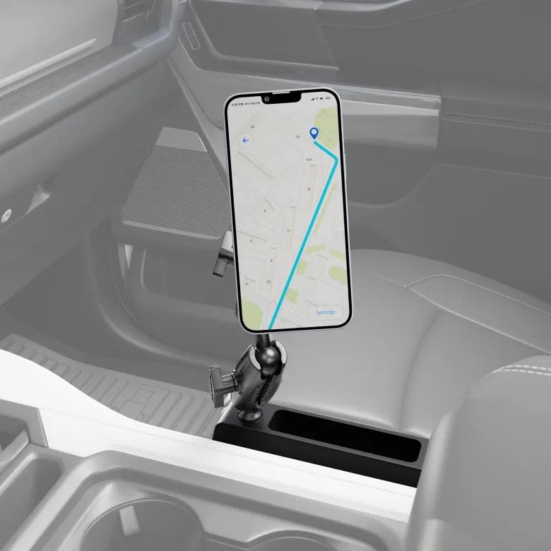 Magnetic Holder with Seat Wedge Mount and Dual Shaft Arm - MagSafe Compatible