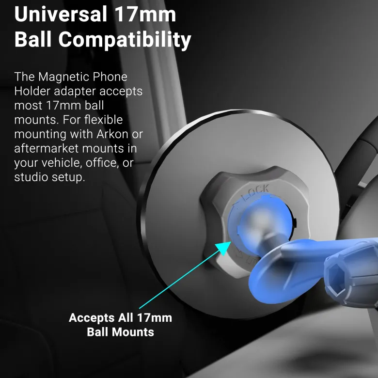 Magnetic Phone Holder with 17mm Tightening Ring - MagSafe Compatible