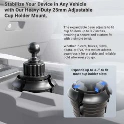 Magnetic Phone Holder with Cup Holder Mount and Dual 25mm Shaft Arm – MagSafe Compatible