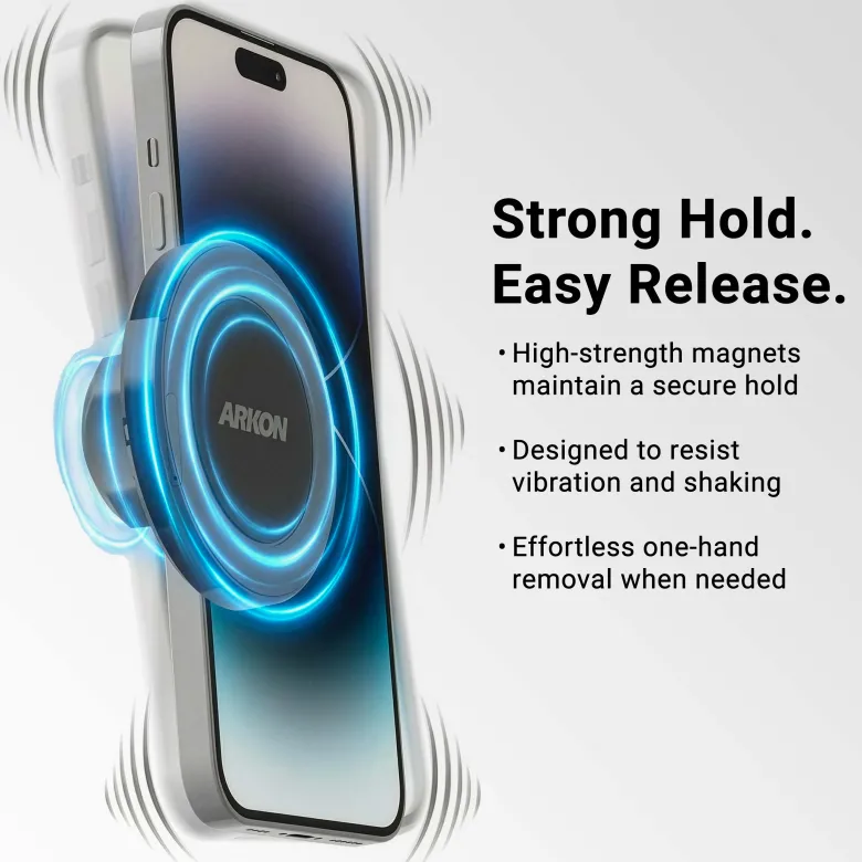 Magnetic Phone Holder with Cup Holder Mount and Dual 25mm Shaft Arm – MagSafe Compatible