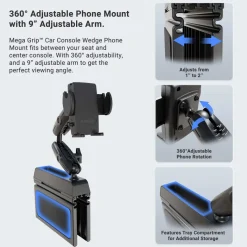 Mega Grip™ Phone Holder with Seat Wedge Mount