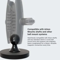65mm Diameter Round Heavy-Duty Magnetic Base with 25mm (1 inch) Ball