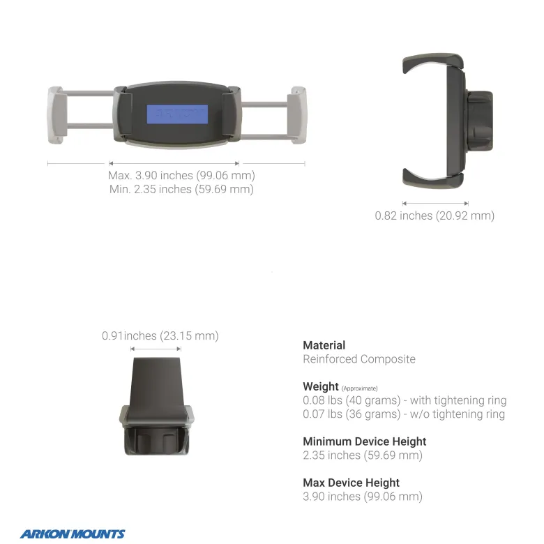 Mobile Grip 5 Phone Holder with Clamp Mount