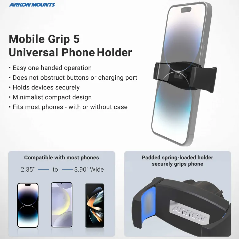 Mobile Grip 5 Phone Holder with Clamp Mount