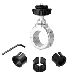 Motorcycle Handlebar Camera Mount for Canon Sony Contour Action Cameras - Chrome Aluminum