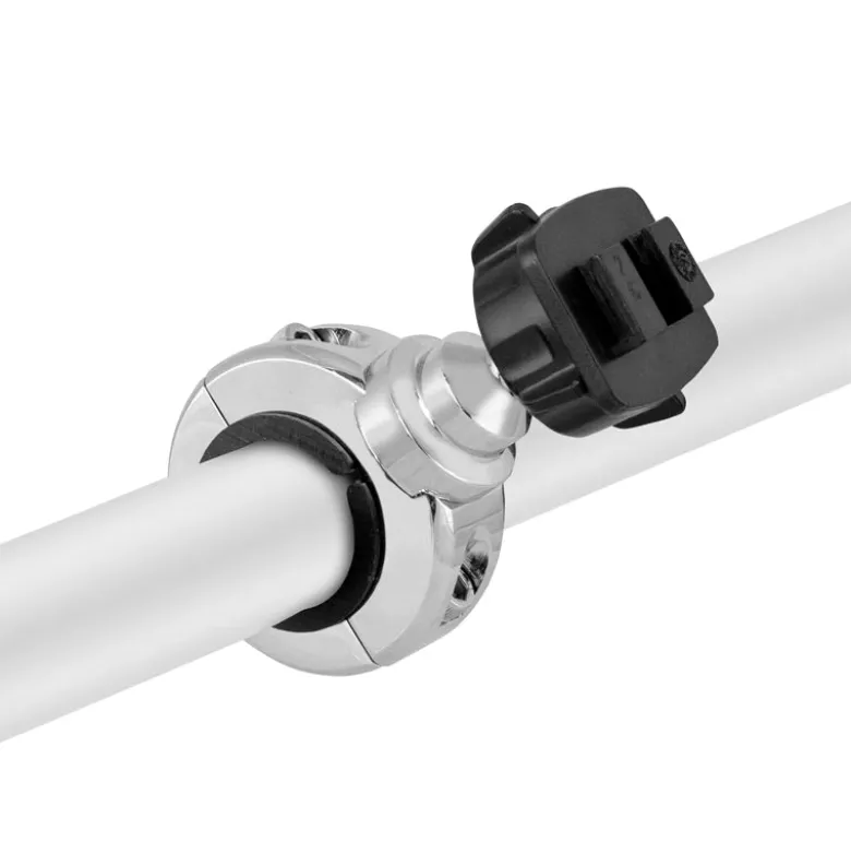 Motorcycle Handlebar Mount - Dual-T Compatible - Chrome Aluminum - Dual-T Compatible