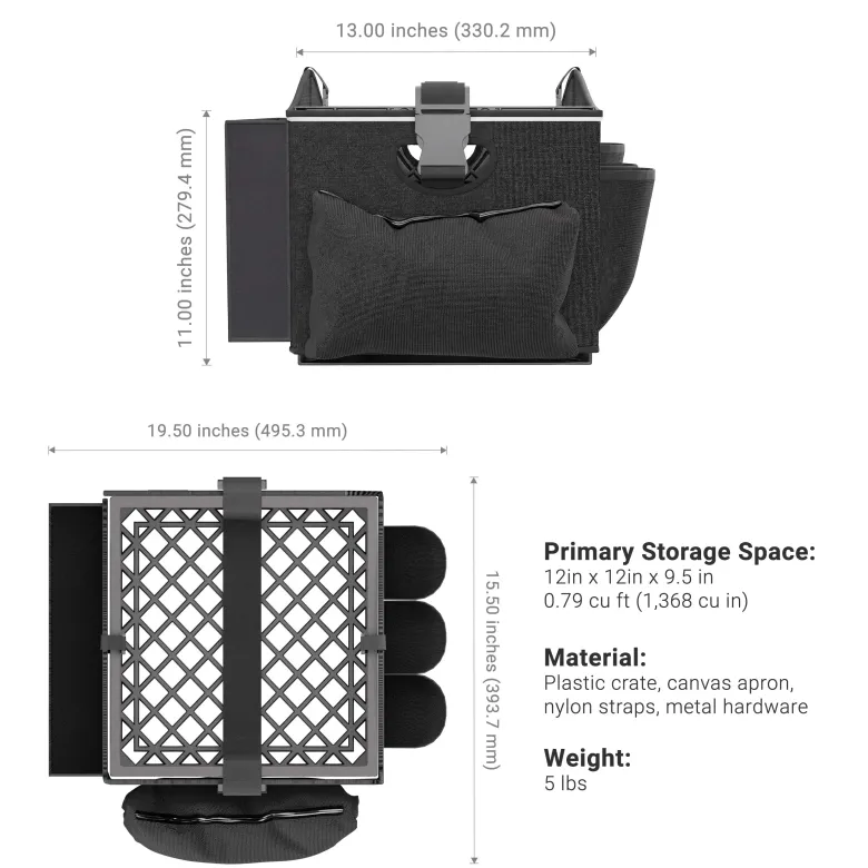 Portable Crate Workstation with Apron Organizer – Choose Your Mounting Setup