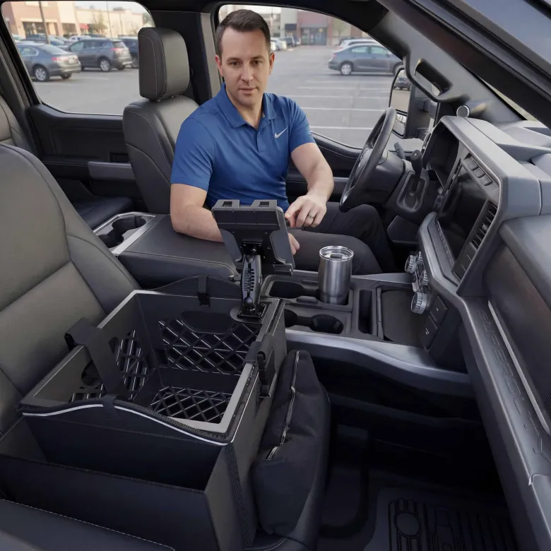 Portable Crate Workstation with Apron Organizer – Choose Your Mounting Setup