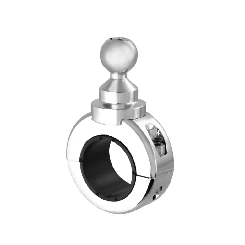 Premium Motorcycle Handlebar Mount for Garmin GPS - Chrome Aluminum