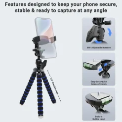 11" Adjustable Tripod Mount with Phone Holder