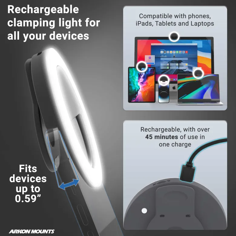 Rechargeable Clip-On LED Ring Light