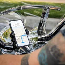 RoadVise® Motorcycle Phone Mount - Black Aluminum
