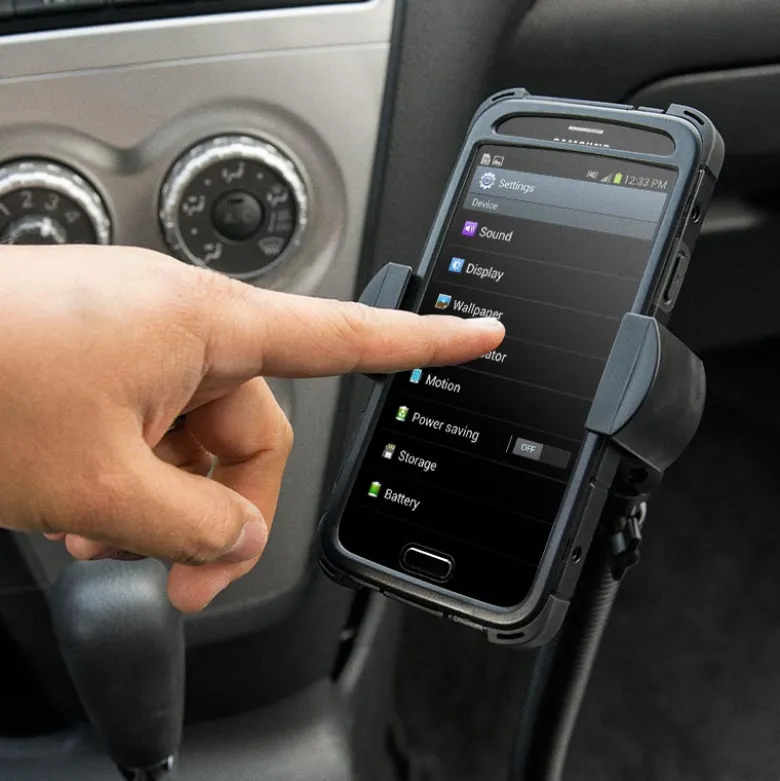 RoadVise® Phone Holder with 15" Gooseneck and Seat Rail Mount