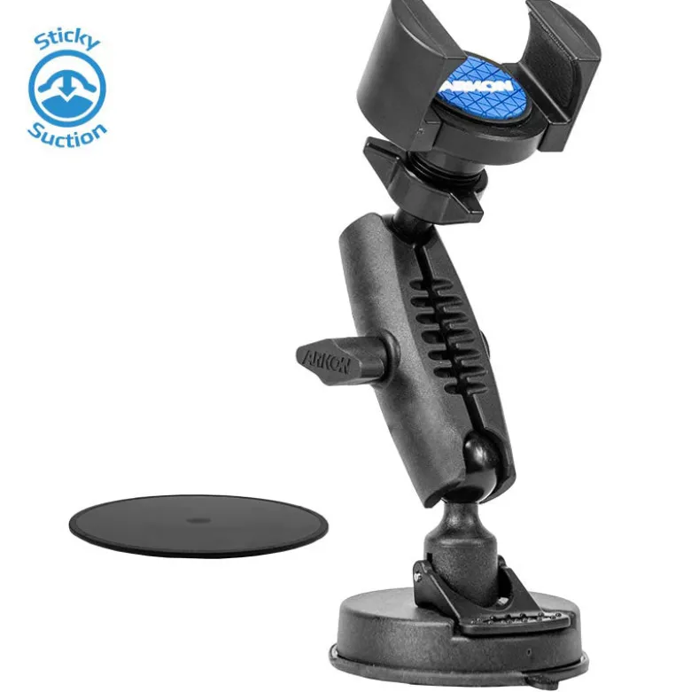 RoadVise® Phone Holder with Sticky Suction Mount and Shaft