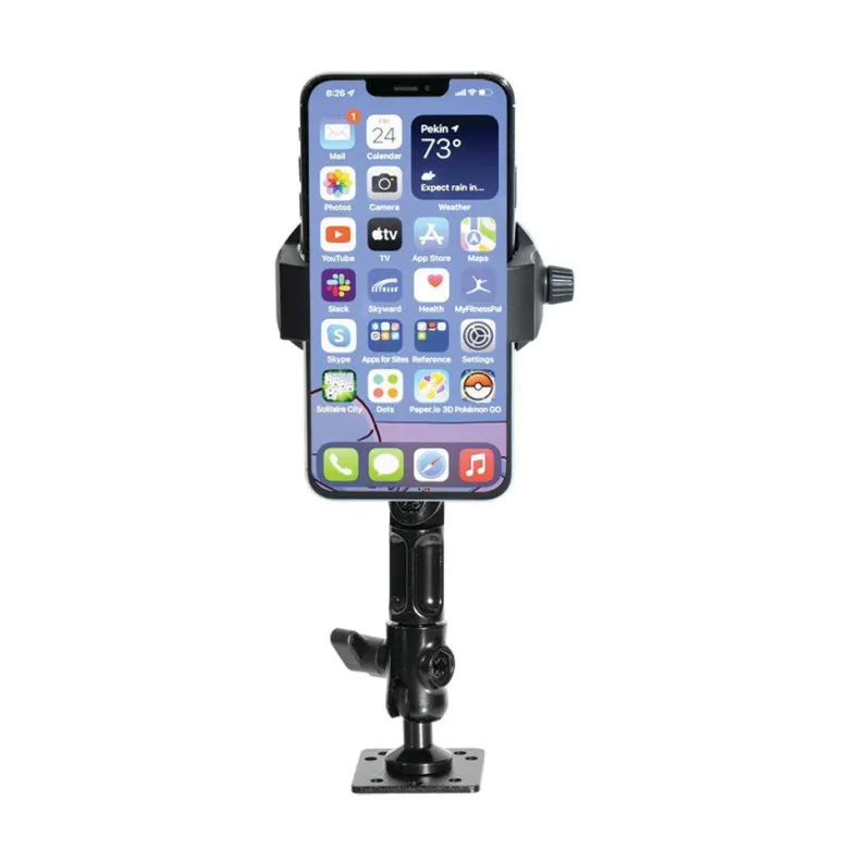 RoadVise® Ultra Aluminum Drill Base Mount Phone Holder with Adjustable Arm