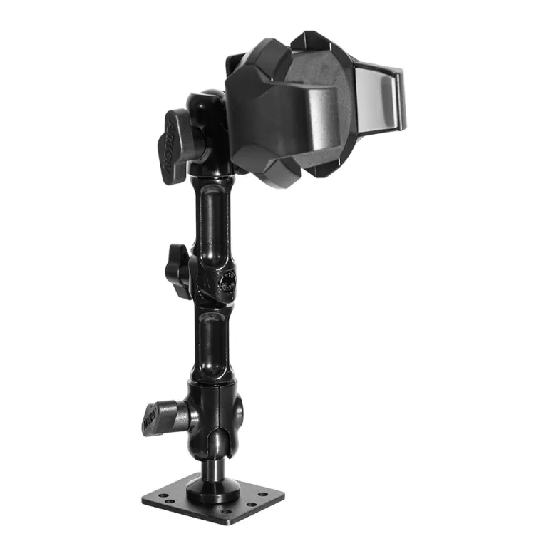 RoadVise® Ultra Aluminum Drill Base Mount Phone Holder with Adjustable Arm