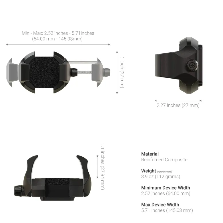 RoadVise® Ultra Forklift Front Guard Phone and Tablet Mount