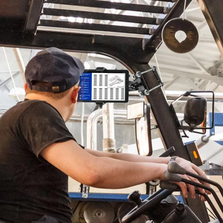RoadVise® Ultra Forklift Front Guard Phone and Tablet Mount